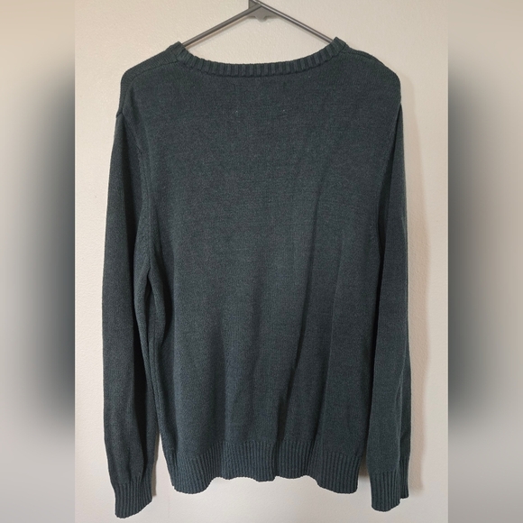 Urban Pipeline Crew Neck Sweater Green Black Bear Knit Long Sleeve Size Large - Picture 2 of 6